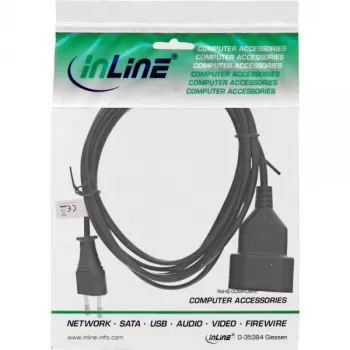 InLine Euro tipo C kištukinis ilgintuvas kištukas / lizdas, juodas, 3 m
