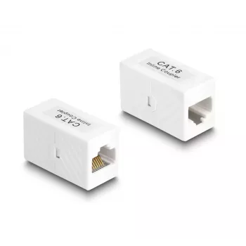 DeLOCK adapter RJ45 kištukas į RJ45 kištuką Cat.6 UTP 1m baltas