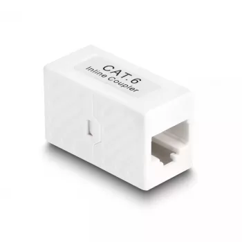 DeLOCK adapter RJ45 kištukas į RJ45 kištuką Cat.6 UTP 1m baltas