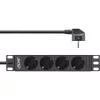 InLine 10 colių PDU, 4 lizdai su įžeminimu, be jungiklio, 2 m, juodas