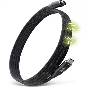 InLine magnetinis USB-C laidas, USB-C vyriškas/vyriškas, 100W, juodas, 2m