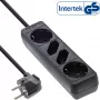 InLine ilginimo lizdas 4 jungtys, 2x CEE7/3 + 2x Euro CEE7/16, juodas, 1,5 m