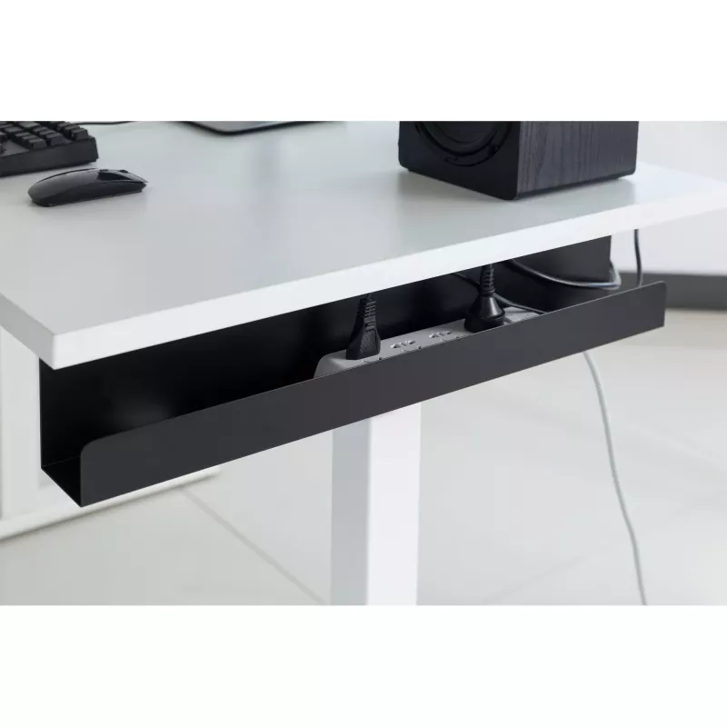 Kabelių tvarkymo sistema po stalu InLine 23190B, plieninė, juoda, 114×600×76 mm