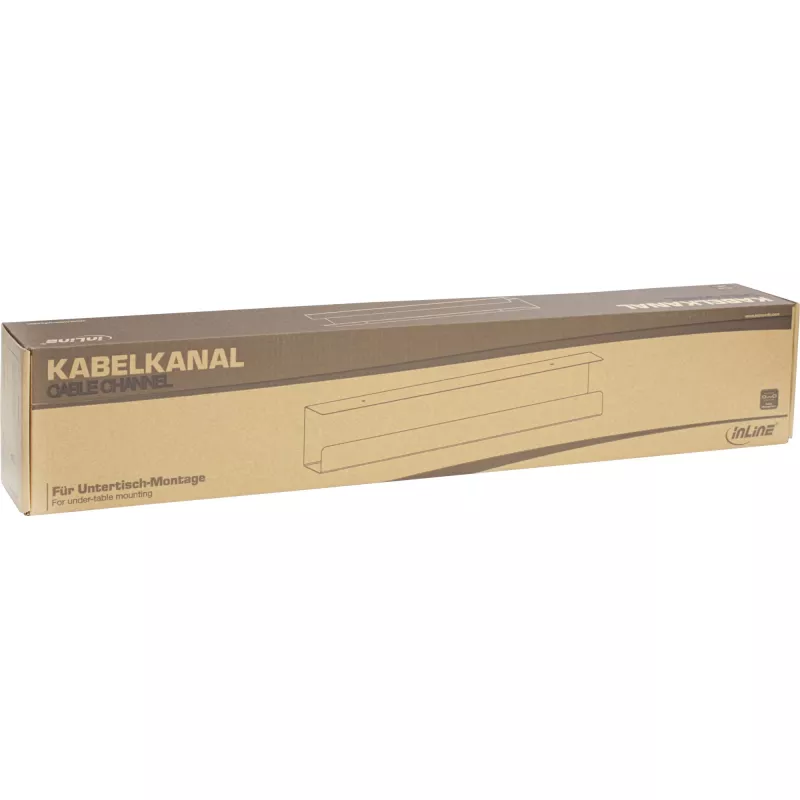 Kabelių tvarkymo sistema po stalu InLine 23190B, plieninė, juoda, 114×600×76 mm