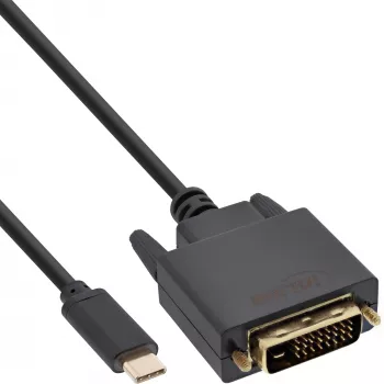 InLine USB vaizdo laidas, USB-C (vyriškas) / DVI (vyriškas) (DP Alt režimas), juodas, 1 m