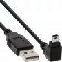 InLine USB A (vyr.) / Mini-USB B 5 kontaktų (vyr.) žemyn kampu 90° juoda 1 m
