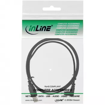 InLine USB A (vyriškas) / Mini-USB vyriškas 5 kontaktų žemyn lenktas 90° juodas 2 m