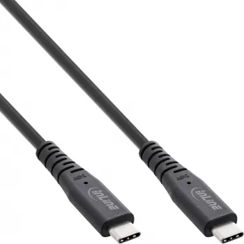 USB4 laidas InLine USB-C vyriškas į USB-C vyrišką, USB4 Gen 3x2, 40 Gbit/s, PD 240W, 8K@60Hz, TPE, 2 m