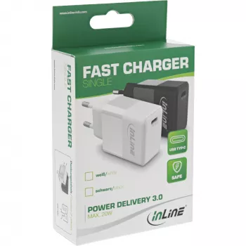 InLine USB PD Įkroviklis su USB-C, Power Delivery, 20 W, baltas