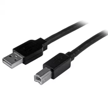 StarTech.com 50ft (15m) aktyvus USB 2.0 A į B laidas, ilgas USB spausdintuvo laidas, 1x USB-A (M), 1x USB-B (M) - juodas