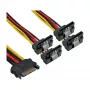 InLine SATA maitinimo 1 į 4 kabelis, moteriška / 4x SATA vyriški kampuoti su fiksatoriais, 0,30 m