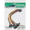 InLine SATA maitinimo 1 į 4 kabelis, moteriška / 4x SATA vyriški kampuoti su fiksatoriais, 0,30 m