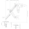 InLine stalinis laikiklis su kėlimu ir USB / garso išvestimi iki 82 cm, 32 colių, 9 kg