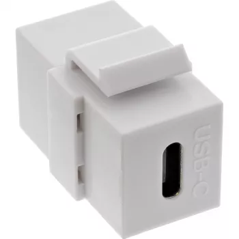 InLine USB 3.1 snap-in modulis, USB-C moteriška/moteriška, baltas korpusas