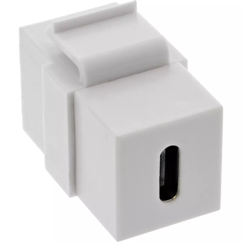 InLine USB 3.1 snap-in modulis, USB-C moteriška/moteriška, baltas korpusas