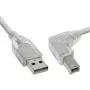 InLine USB 2.0 laidas stačiu kampu A tipo vyriškas / B tipo vyriškas skaidrus 3 m