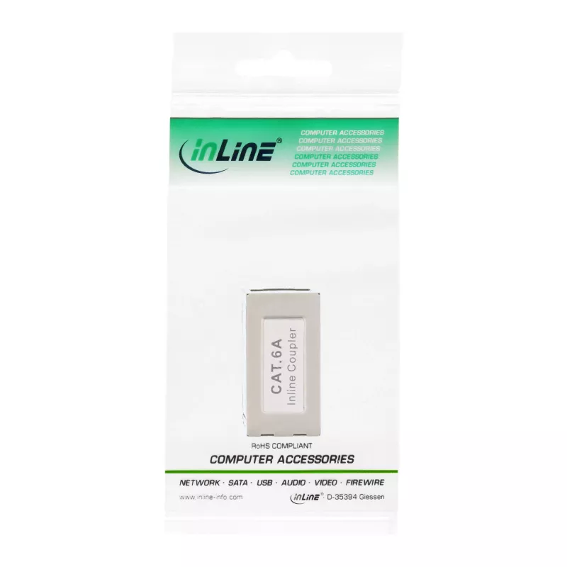 InLine Cat.6A adapteris, visiškai ekranuotas, metalinis, 2x RJ45 F/F, 1:1