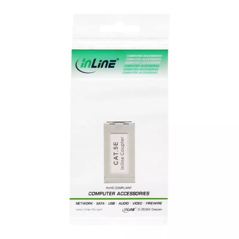 InLine Cat.5e adapteris, visiškai ekranuotas, metalinis, 2x RJ45 F/F, 1:1