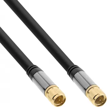 InLine Premium SAT laidas, 4x ekranuotas, 2x F-kištukas, >110dB, juodas, 3m