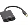 InLine Mini DisplayPort į HDMI adapteris 4K/60Hz su garsu, aliuminis, 0,15 m, juodas
