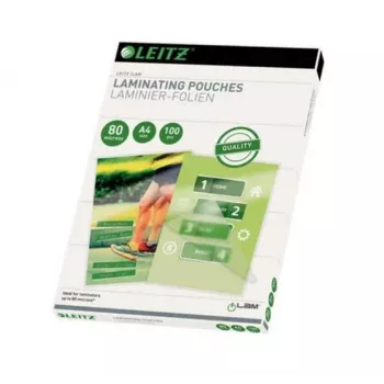 Leitz 33818 laminavimo maišeliai A4 blizgūs 80 mikronų 100 vnt.