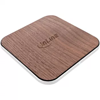 InLine Qi woodcharge belaidis greitasis įkroviklis, 5/7,5/10/15 W, USB-C