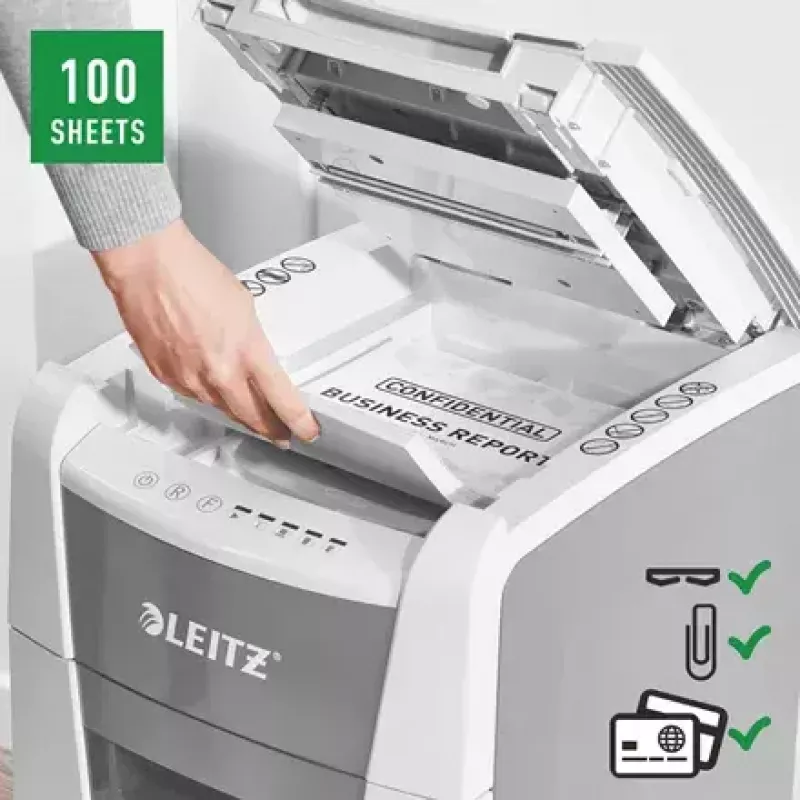 Leitz IQ Autofeed Small Office 100 automatinis popieriaus smulkintuvas P5