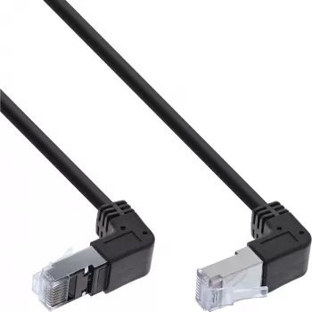 InLine Patch kabelis su kampuotais RJ45 jungtukais, S/FTP (PiMf), Cat.6, juodas, 2,36 m