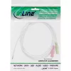 InLine 99301W adapterinis laidas ausinėms 3,5 mm kištukas (4 kontaktų) / 2x 3,5 mm lizdai, baltas, 1 m