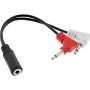 InLine garso adapterio laidas lėktuvui, 2x 3.5 mm M į 3.5 mm F 3 kontaktų, 0,15 m