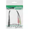 InLine garso adapterio laidas ausinėms, 2x 3,5 mm M į 3,5 mm F 4 kontaktų, OMTP, 0,15 m