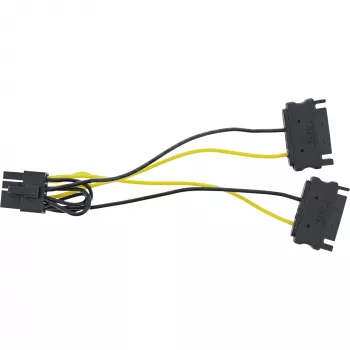 InLine maitinimo adapterio laidas, 2x SATA (vyras) / 8 kontaktų PCI-Express (vyras), 0,15 m