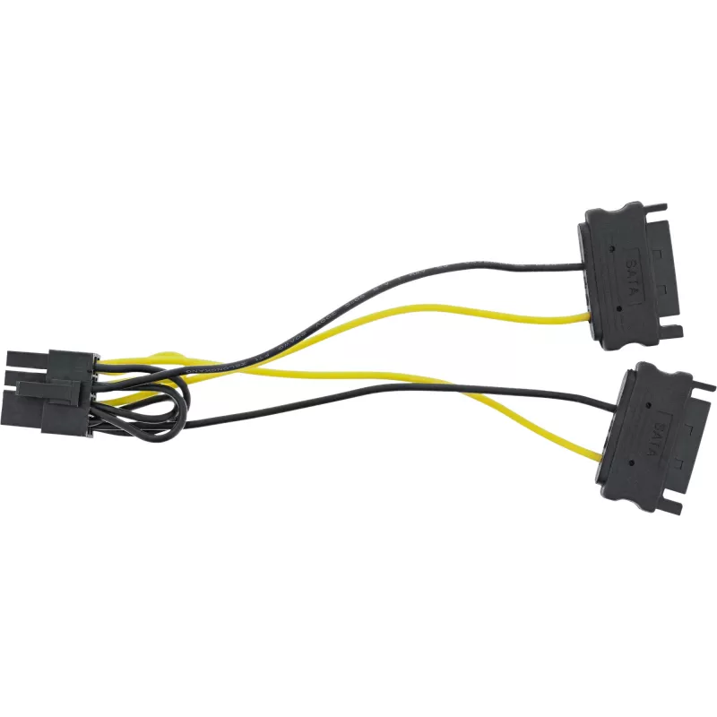InLine maitinimo adapterio laidas, 2x SATA (vyras) / 8 kontaktų PCI-Express (vyras), 0,15 m
