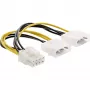 InLine maitinimo adapterio laidas, 2x 5,25 col. (Molex) / 8 kontaktų PCI-Express, 0,15 m