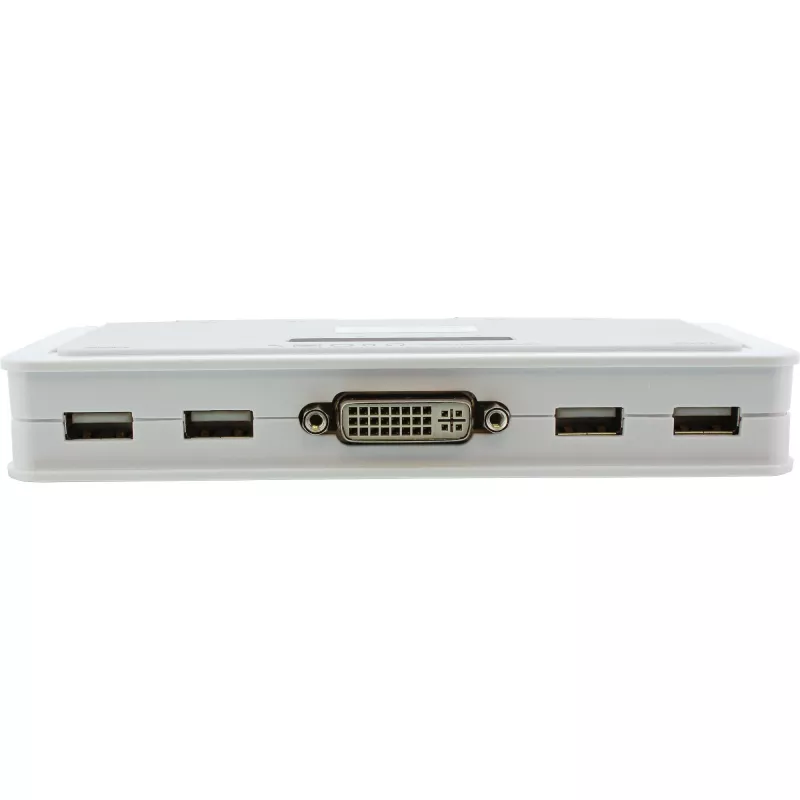 InLine KVM jungiklis 4 prievadai DVI-D + USB + Audio su 2 kabelių rinkiniais