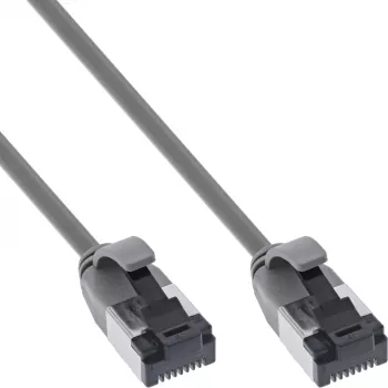 InLine Patch laidas plonas, U/FTP, Cat.8.1, TPE halogen-free, pilkas 0,5 m