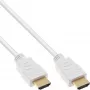 InLine HDMI 2.0b laidas su Ethernet, vyriški/vyriški, baltas, auksuoti kontaktai, 1,5 m