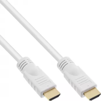 InLine High Speed HDMI kabelis su Ethernet, M/M, baltas, auksuoti kontaktai, 7,5 m