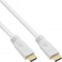 InLine High Speed HDMI kabelis su Ethernet, M/M, baltas, auksuoti kontaktai, 7,5 m