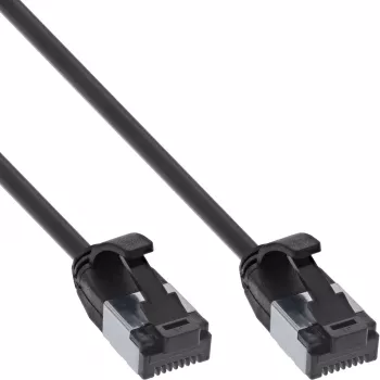 InLine Patch laidas plonas, U/FTP, Cat.8.1, TPE be halogenų, juodas 0,5 m