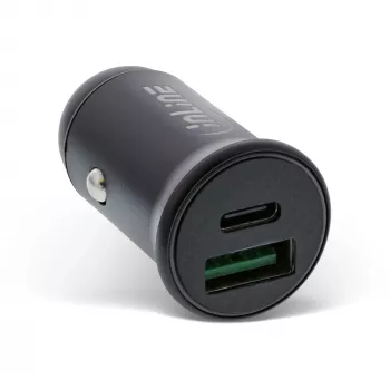 InLine USB automobilinis kroviklis su USB-A ir USB-C, juodas