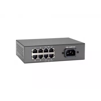 LevelOne 8 prievadų Fast Ethernet PoE jungiklis, 802.3at/af PoE, 4 PoE išėjimai, 65 W