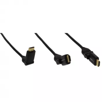 InLine HDMI besisukantis laidas, High Speed su Ethernet, AM/AM, juodas, auksuoti kontaktai, 3 m