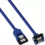 InLine SATA 6Gb/s apvalus laidas mėlynas 90° kampu su fiksatoriais 0,15 m