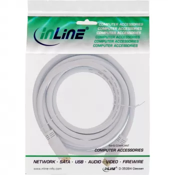 InLine High Speed HDMI laidas su Ethernet, M/M, baltas, auksuoti kontaktai, 5m