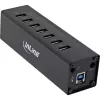 InLine USB 3.0 7 prievadų centras (hub) su aliumininiu korpusu ir 2,5A maitinimo šaltiniu