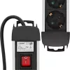 InLine Socket Strip aliumininis 6 lizdų su apsauga ir jungikliu, 1,5 m