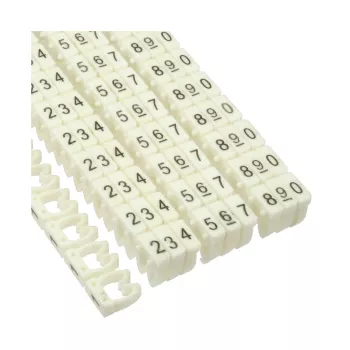 Kabelių žymėjimo žiedai 6 mm InLine Nr.0–9, plastikiniai, balti, pakuotė po 100 vnt.
