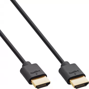 InLine Slim Ultra High Speed HDMI laidas M/M 8K4K auksuotas juodas 0,3 m