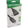 InLine USB 3.2 Gen.2 laidas, USB-C vyriškas/vyriškas kampuotas, juodas, 1,5 m